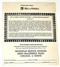 1983 Bell & Howell Microfilm