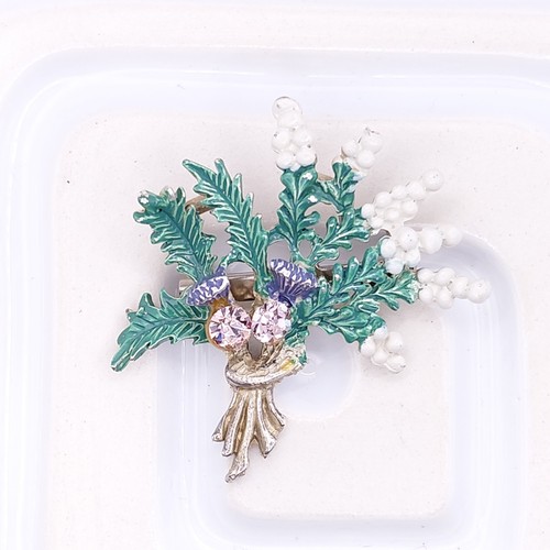 Lucky white heather brooch - white,
