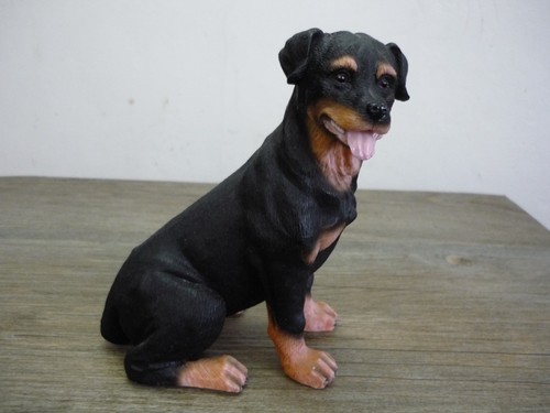 Vintage black tan rottweiler - black, &