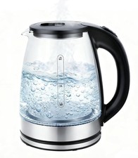 1.8L Electric Kettle Glass 360 Blue LED Illuminated Portable Jug 1500W UK Stock