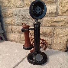 Antique Candlestick Telephone Iron Bakelite 1900s**