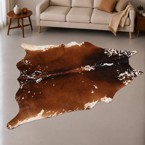 Genuine brown white - genuine, cowhide