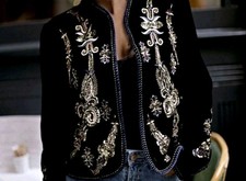 Zara Black Velvet Embroidered