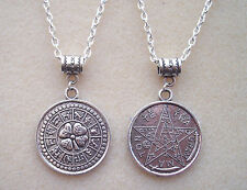Reversible Tetragrammaton Pentagram Zodiac Good Luck Amulet Magic Charm Necklace