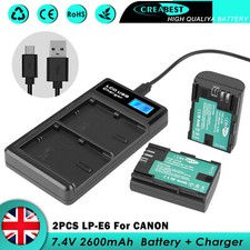 2x 2.6AH LP-E6 Battery &