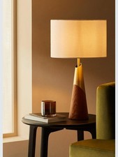 John Lewis Spindle Large Table Lamp, Walnut Ex Display