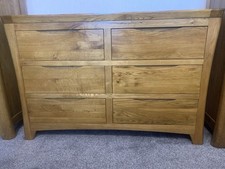 Oak Furniture Land~Orrick/Rustic Solid Oak Chest of 6 Drawers