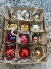 Christmas  Tree Mercury Glass Baubles X 12. VTG 50’s. MR25811 