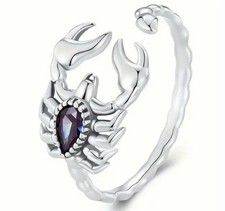 Scorpion Silver Plated  Adjustable  Ring Open Multi Size Jewelry Gift
