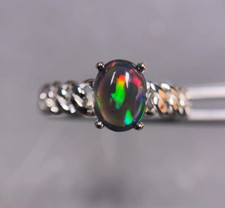 Black Opal ring, Opal Silver