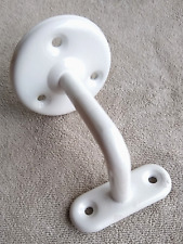 5 x Handrail Brackets / Supports for Stair Banisters, White Powder-Coated Steel