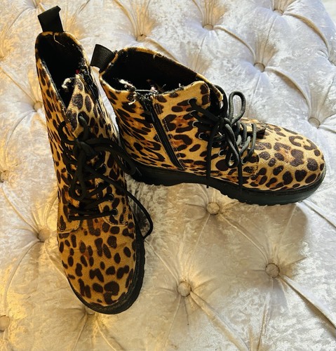 Chunky leopard print boots - chunky,