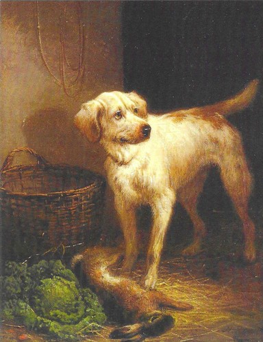 New dogs postcard museum art - postcard,