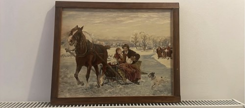 Winter horse sleigh - winter,