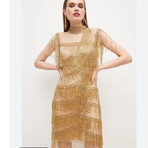 Karen millen gold beaded - karen,