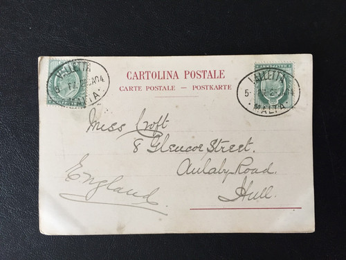 Malta 1904 on postcard - malta,