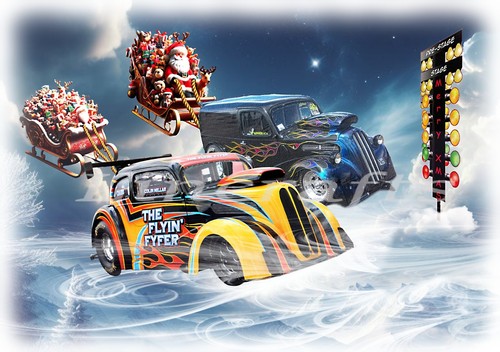 Christmas card drag race - christmas,