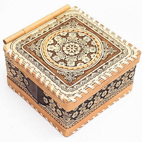 Wood birch bark box container - bark,