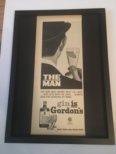 Gordons gin 1963 framed - gordons, a4