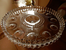 Magnificent Glass Cake Stand Early 1902-20 United States Manhattan  Large 23cm