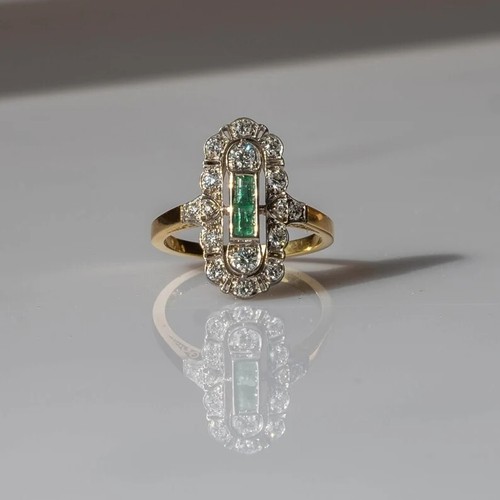 Vintage art deco emerald lab - emerald,