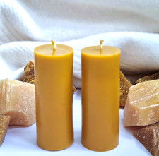 2x 100% Pure Beeswax Pillar