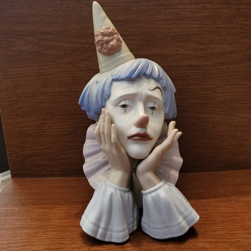 Lladro jester head - jester, sad