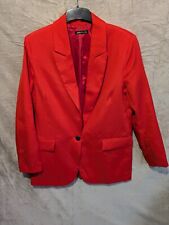 Defacto Women's Blazer Jacket Size 10 Red Lined