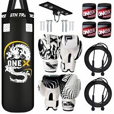 Punch Bag 3ft Boxing Set with Gloves Ceiling Hook Wall Bracket Rope MMA Junior