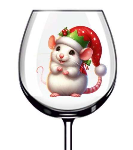 12x white colour christmas rat - 12x,