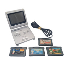 Game Boy Advance SP Nintendo Console w USB  Charger 4 Games GBA