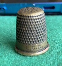 Old Brass Thimble Stamped L.C.C.