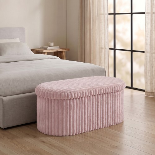 Ribbed ottoman storage - ribbed,