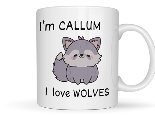 Wolf gift personalised - wolf, coffee