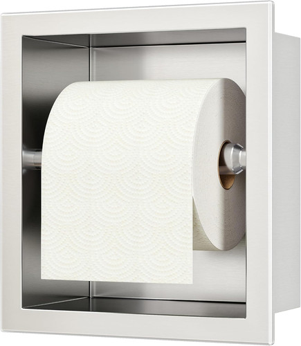 Brushed nickel recessed toilet - recessed,