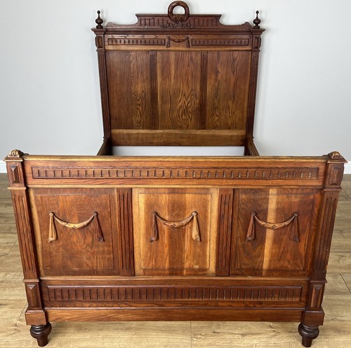 Bed antique french style oak - bed,