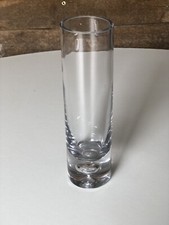 Unbranded Small Glass Straight Vase with Bubble in Base 8 inches tall pre-owned