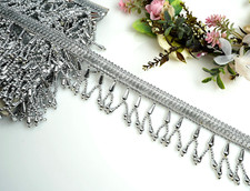 1 meter Beaded Fringe Drop Shape Pearl Vintage Style Trim Ribbon Sewing on Edge