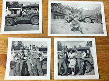 WWII Photo Lot Soldiers Jeeps