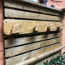 Bridle Rack Large 4 x Bridle hook Headcollar Rack  Hooks Rustic Handmade Wooden