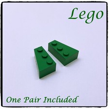 LEGO Wedge Brick 3 x 2 Green (6564 6565) x1 Pair