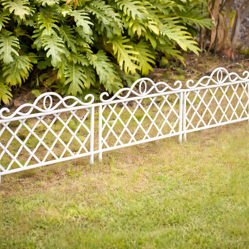 White garden fence lawn - lawn, border