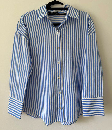 Zara blue white - white, striped