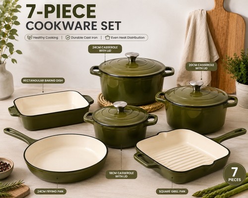 Piece cast iron casserole - iron,