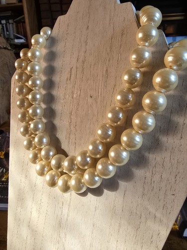 Vintage faux pearl necklace - pearl,