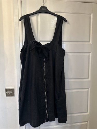Next premium linen black dress - premium,