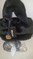 Dune Black Fur Tote Bag with A