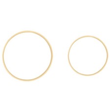2Pcs Wooden Circle Round
