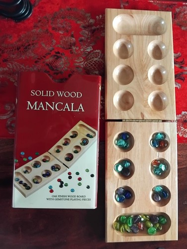 Mancala game oak finish wood - oak,