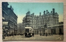 Postcard Midland Hotel, Rail Station & Tram, Bradford - Raphael Tuck "Tintopho"